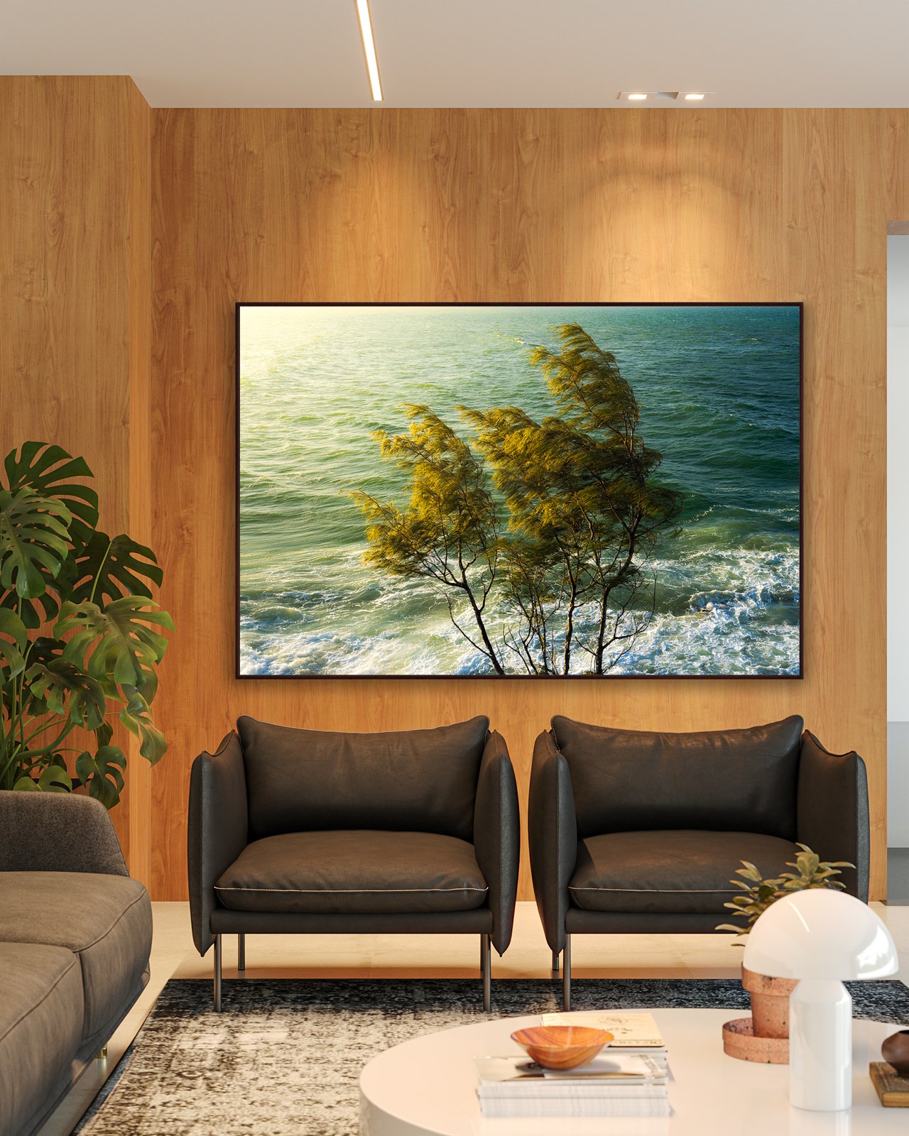 Simulação de Lucas Rabelo: Sala de estar · luz e natureza
